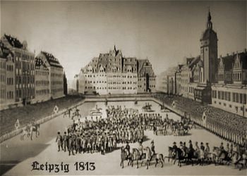 foto: leipzig 1813 siegesfeier auf dem leipziger marktplatz