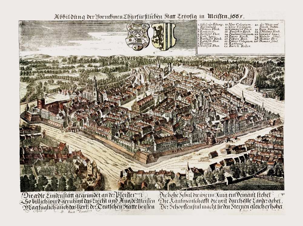 Historische Abbildung: Die Stadt Leipzig im Jahre 1665