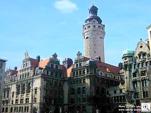 Rathausturm Leipzig - Blick vom Burgplatz