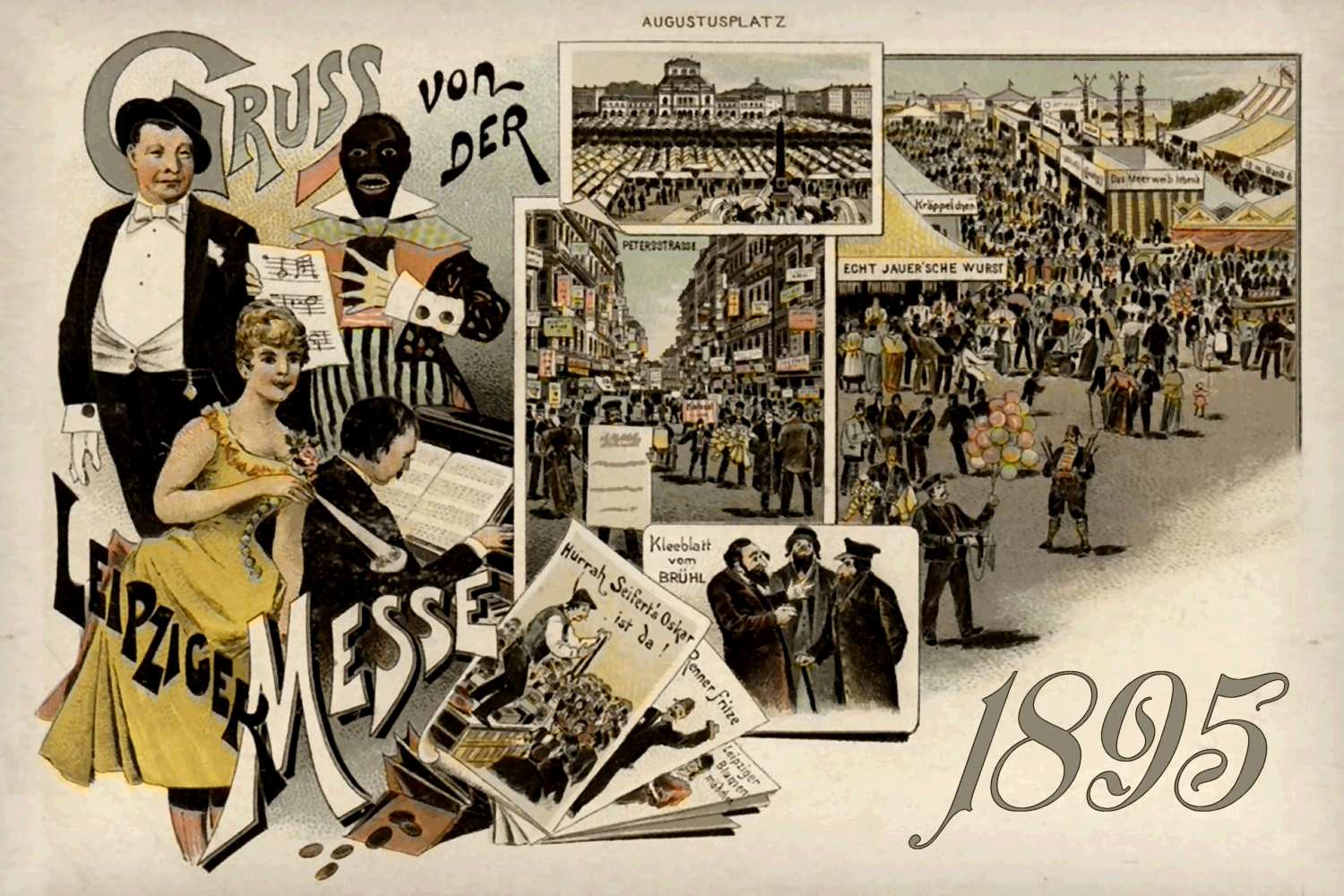 Bild: Messehandel auf dem Augustusplatz im Jahre 1895