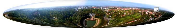 XXL 360° Panoramafoto - Blick vom Völkerschlachtdenkmal über Leipzig