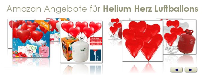 Helium Herz Luftballons (Herzballons mit Ballongas)