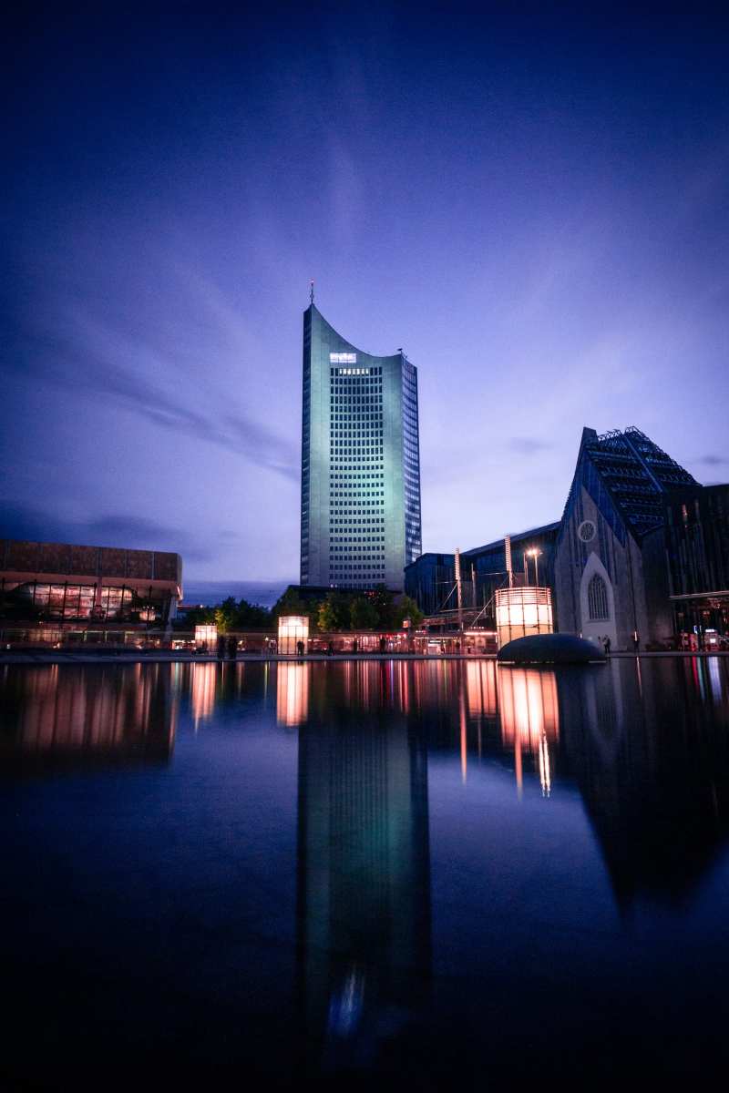 Foto: Leipzig Skyline bei Nacht