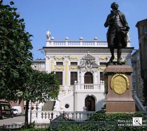 Leipzig Goethe memorial and "Auerbachs Keller)" (GOETHES-FAUST)