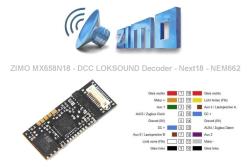 ZIMO MX658N18 - DCC LOKSOUND Decoder - Next18  - NEM662 Schnittstelle