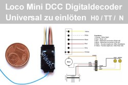Loco DCC Mini Lokdecoder mit Kabel Universal H0 TT N