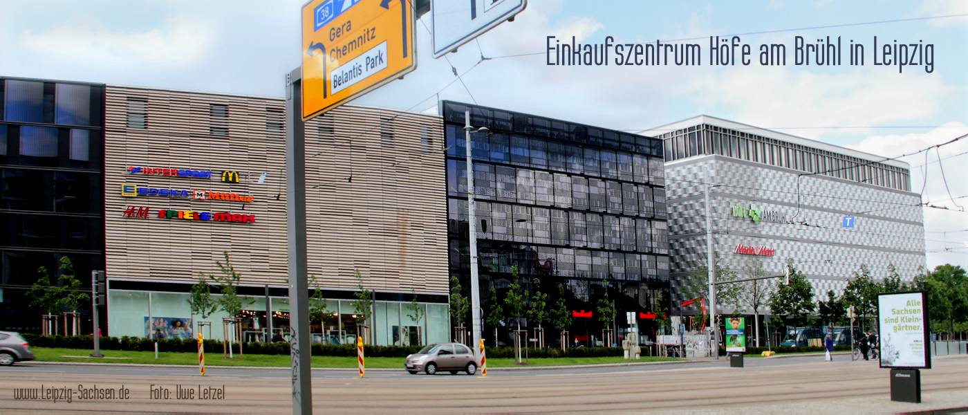 Moderne Shopping-Mall in Leipzig Hfe am Brhl