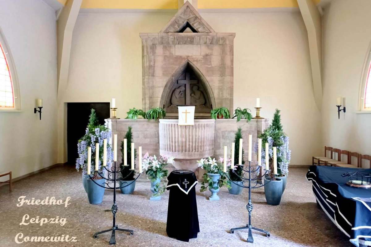 Bild: Friedhof Leipzig Connewitz Bestattungsraum