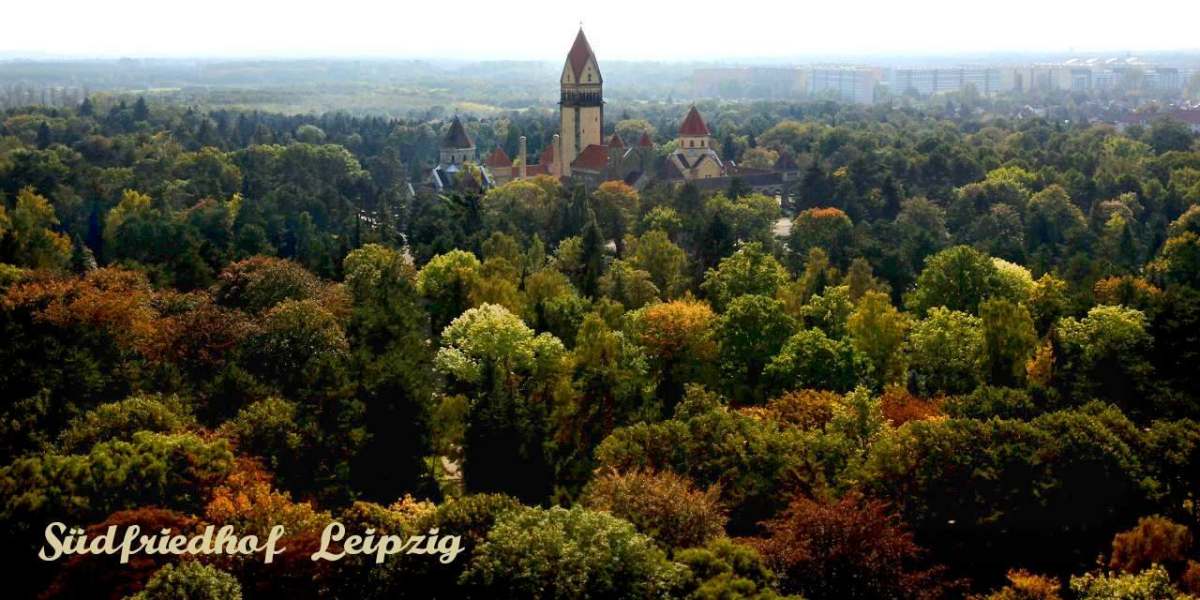 Bild: Blick vom V�lkerschlachtdenkmal auf den S�dfriedhof