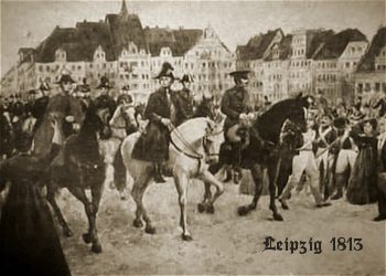 foto: leipzig 1813 berittene oesterreicher truppen