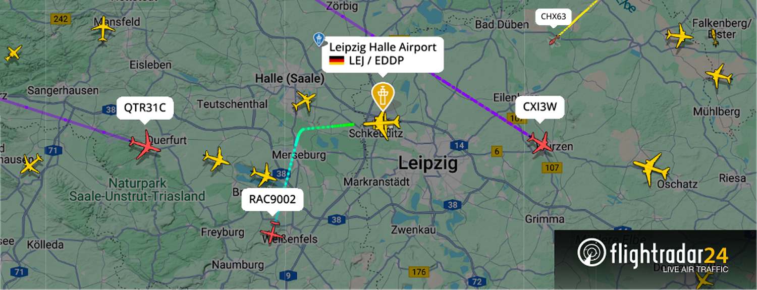 Real-Time Flight Tracker Leipzig Airport Map