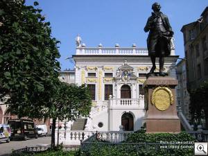 Bild: Alte Brse Leipzig mit Goethe Denkmal Leipzig