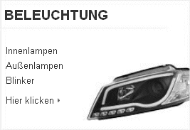 BELEUCHTUNG: XENON & LED Scheinwerfer, Tagfahrlicht LED Rckleuchten, Blinker, HID-Vorschaltgerte, Unterboden Neonspots & Neonstbe