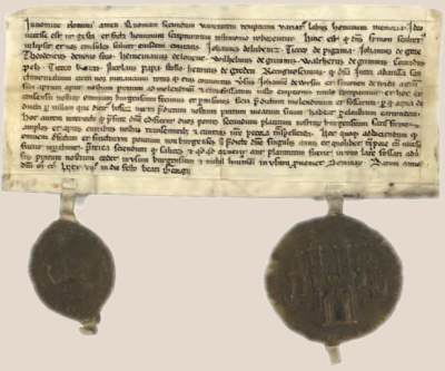 Urkunde aus dem Jahr 1287 mit Stadtsiegel Leipzig