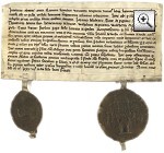 Urkunde aus dem Jahr 1287 mit Stadtsiegel Leipzig