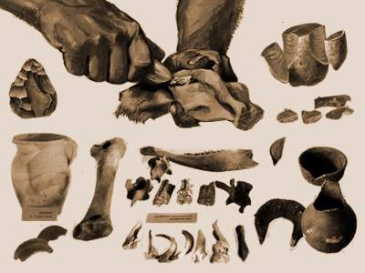 Arch�ologischer Steinzeit Faustkeil Fund in Markkleeberg bei Leipzig