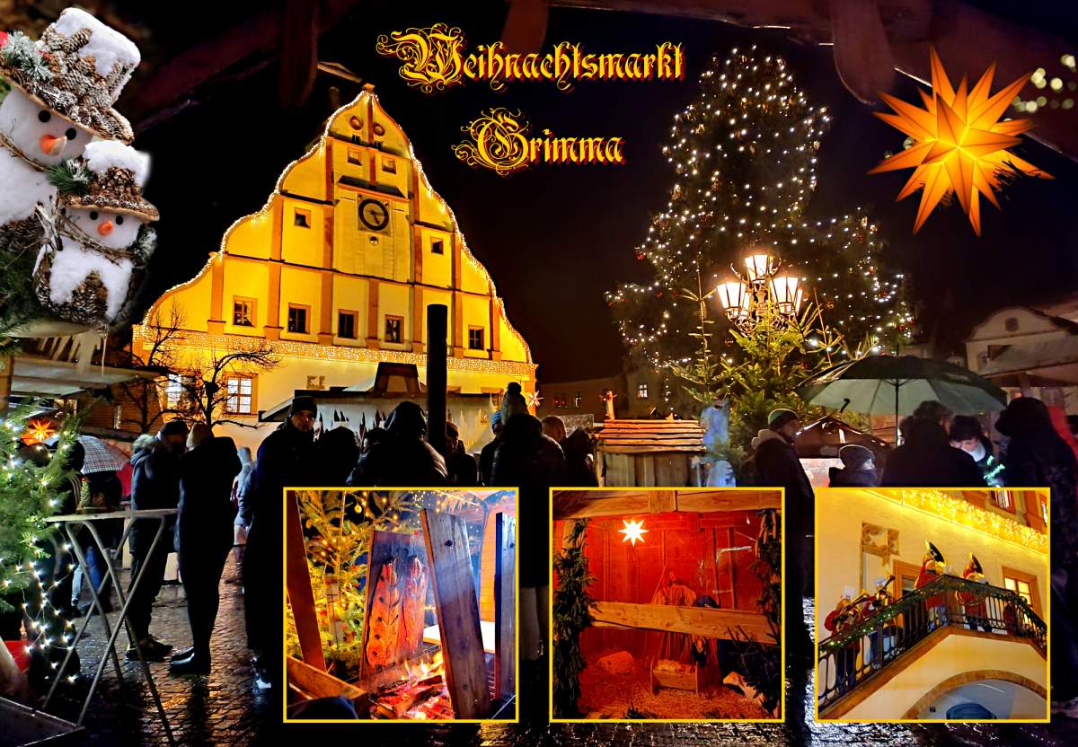 Foto: Grimma Weihnachtsmarkt mit handgeschnitzten Holzfiguren