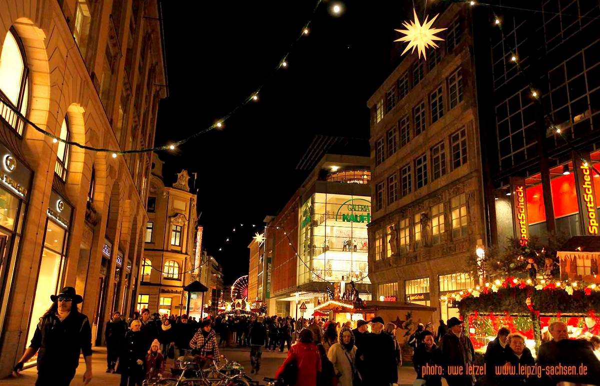 Foto: Leipziger Weihnachtsmarkt Shoppingmeile Hainstrae