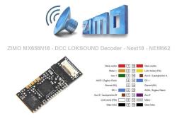 ZIMO MX658N18 - DCC LOKSOUND Decoder - Next18 - NEM662 Schnittstelle