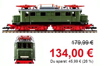 Tillig 501673 TT E-Lok BR 244 DR IV - Exklusivmodell mit weien Frontbalken - EURO 209,99