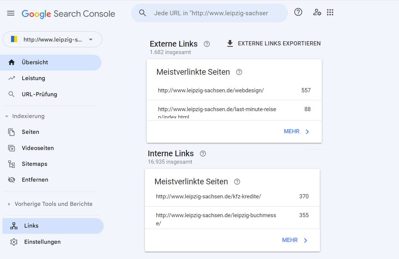 SEO Hilfe - link-analyse ber google-search-console