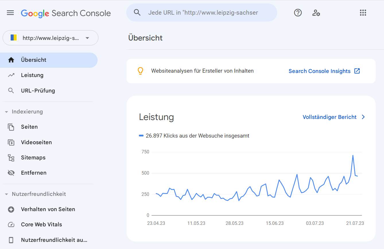 Hilfe bei der Suchmaschinen Indizierung - google-search-console