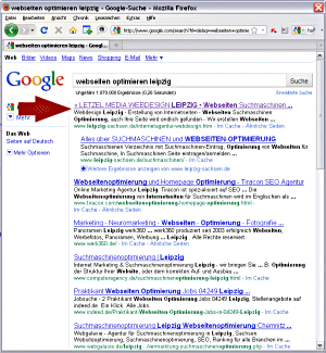 mit suchbegriffen auf google platz eins